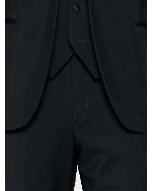 Corneliani Black Peak-Lapel Single-Breasted Suit (Set Of Three) for men
