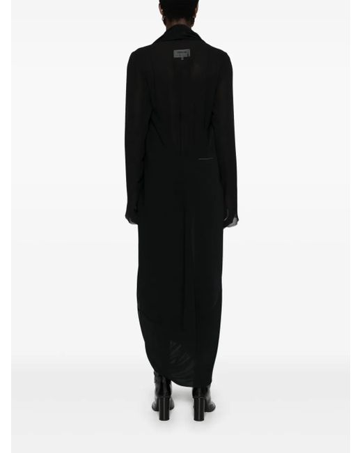 MM6 by Maison Margiela Black Layered Sheer Maxi Dress