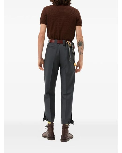 Versace Gray Wool-Mohair Regular Formal Pants for men