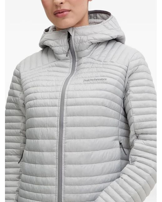 Peak Performance Gray Monolight Quilted Hooded Jacket