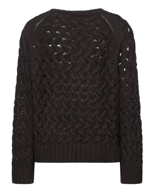 P.A.R.O.S.H. Black Braided Cable Knit Sweater