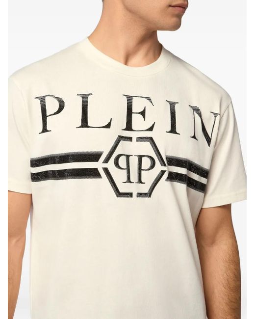 Philipp Plein T-Shirt Mit Logo-Print in Natural für Herren