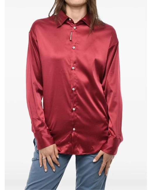 DSquared² Red Logo-Patch Shirt