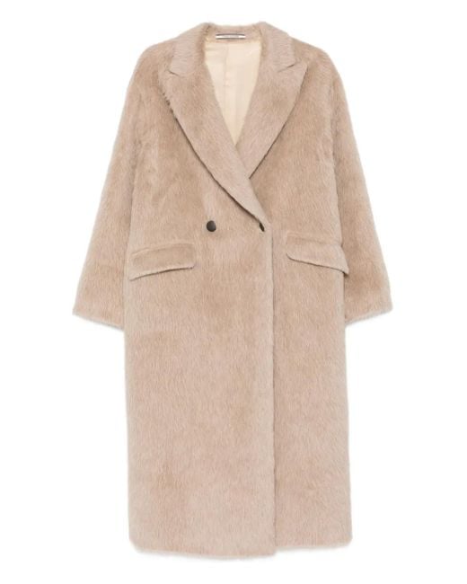Tagliatore Natural Linden Double-Breasted Pocket Long Coat
