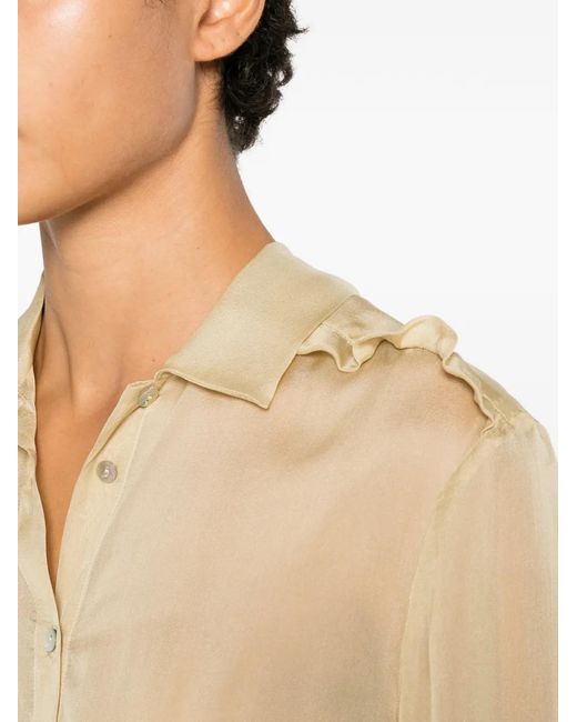 Paloma Wool Natural Eralda Ruffled Sheer Shirt