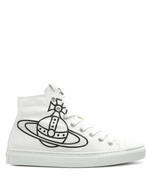 Vivienne Westwood White Orb-Logo High-Top Pumps
