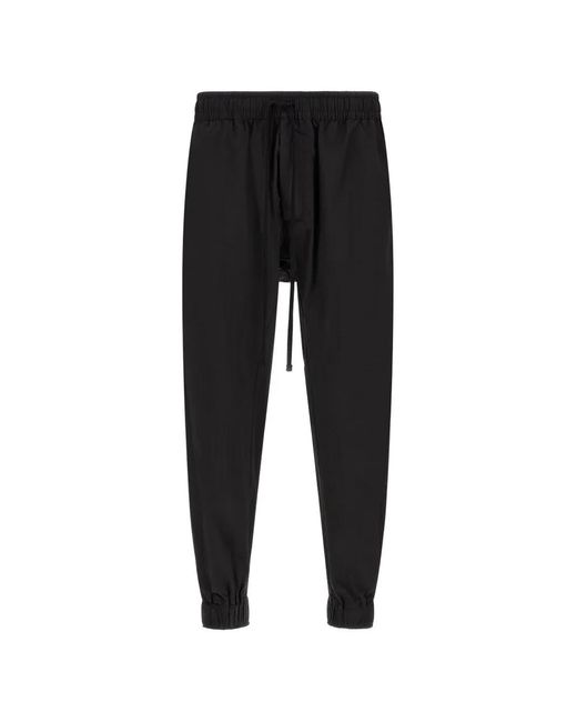 Thom Krom Black Low-Crotch Drawstring Track Pants for men