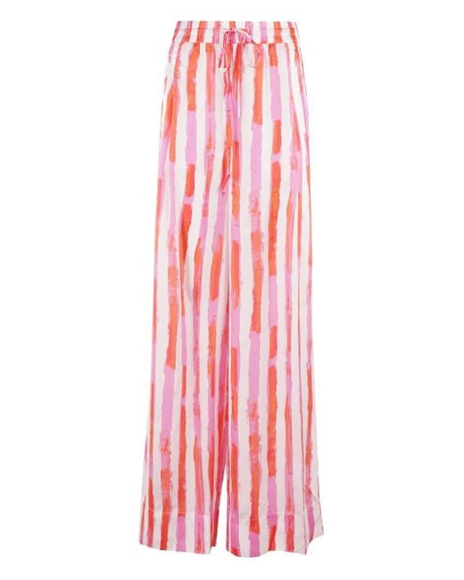 Pantaloni A Righe Con Coulisse di Essentiel Antwerp in Pink