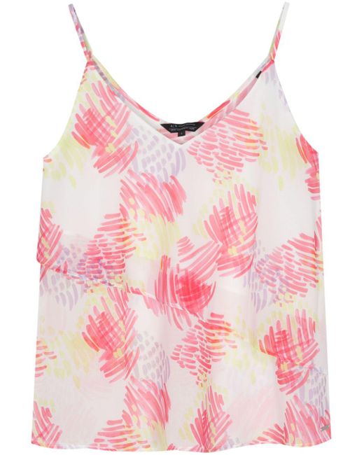 ARMANI EXCHANGE Pink Abstract-Pattern Top