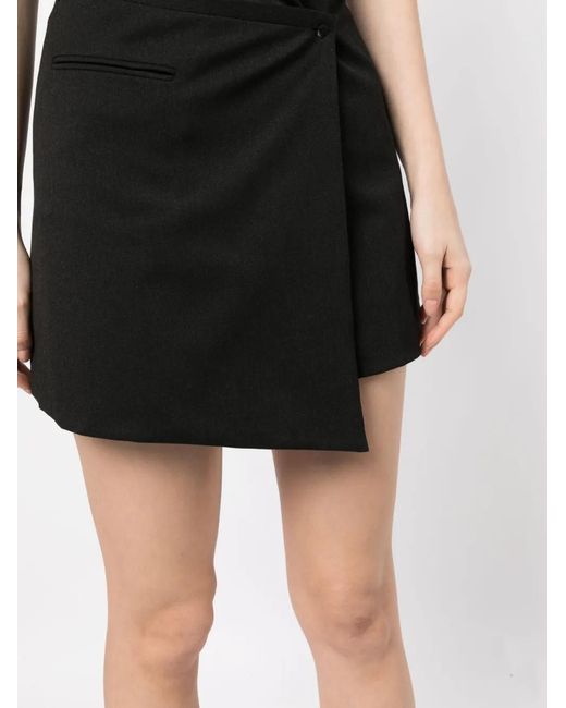 GOODIOUS Black Asymmetric Mini Skirt