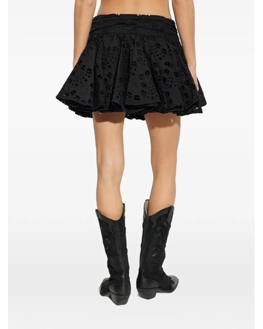 AllSaints Black Dotty Broderie Anglaise Skirt