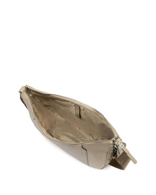 Piquadro Natural Panelled Shoulder Bag