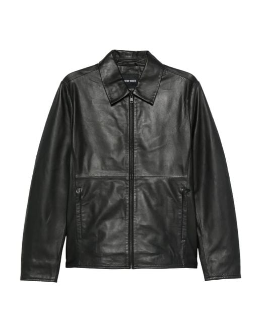 Antony Morato Zip-Up Leather Jacket in Black for Men | Lyst
