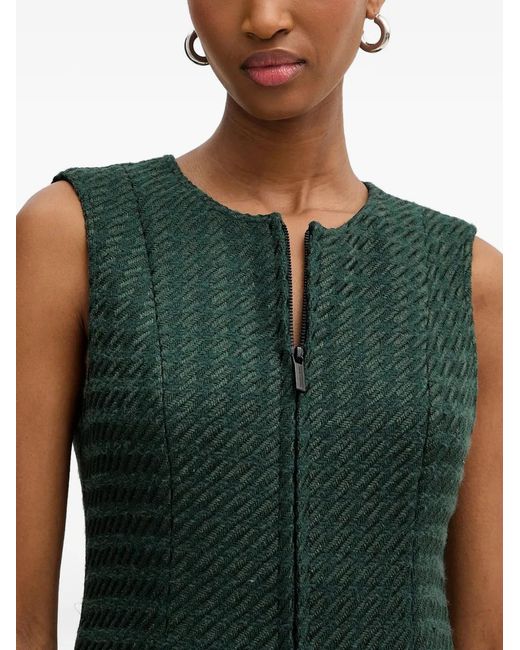 ARMANI EXCHANGE Green Zip Herringbone Top