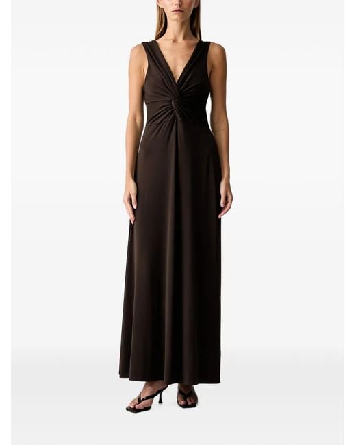 ViCOLO Black Twist-Detail Side-Slit Dress