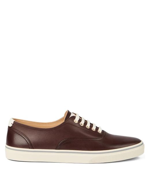 Zapatillas de piel con cordones Brunello Cucinelli de hombre de color Brown