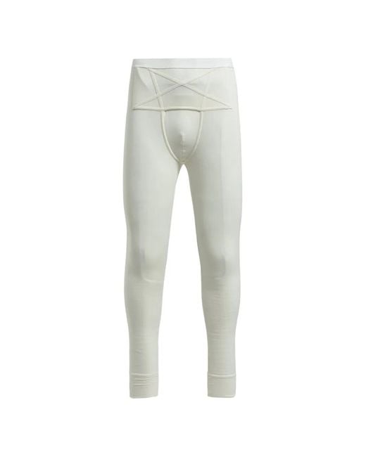 Rick Owens Gray Pentagram-Detail Thermal Leggings for men