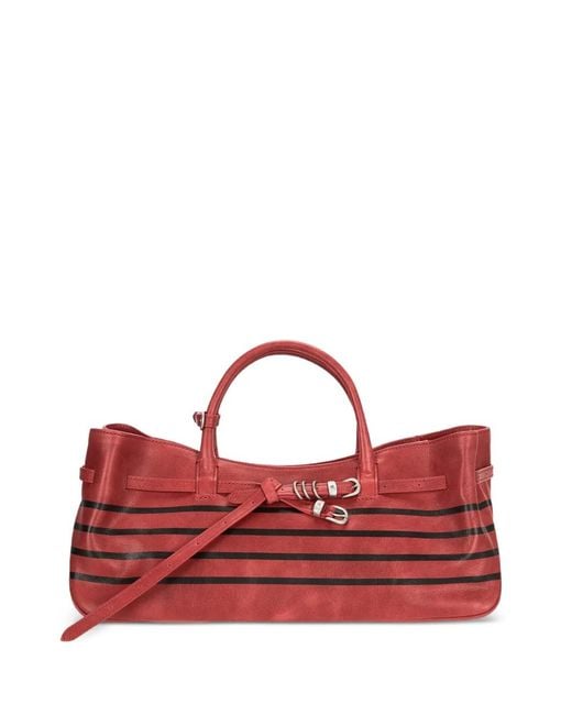 MARGE SHERWOOD Red X Peanuts Grandma Striped Tote Bag