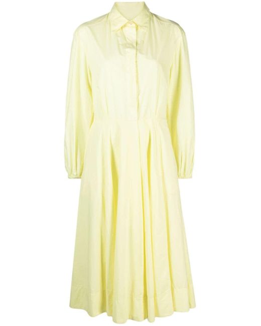 Forte Forte Yellow Long-sleeved Flared Dress