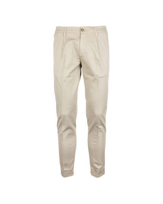 Re-hash Natural Pleated Turn-Up Trousers for men