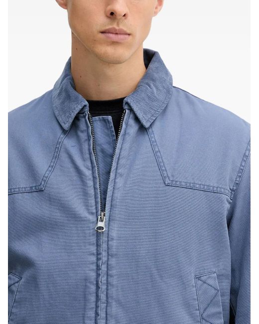 Benetton Katoenen Jack Met Ribfluwelen Kraag in het Blue voor heren
