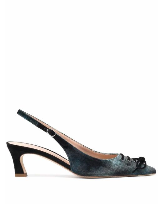 Scarosso Blue Livv Velvet Tartan 55Mm Pumps