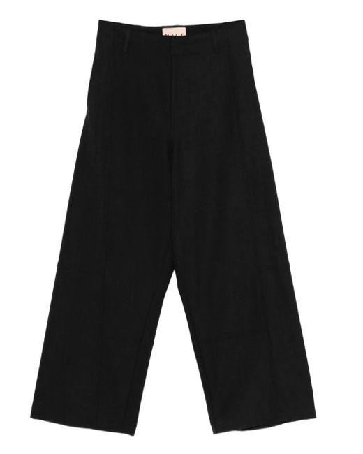Plan C パネル ストレートパンツ Black