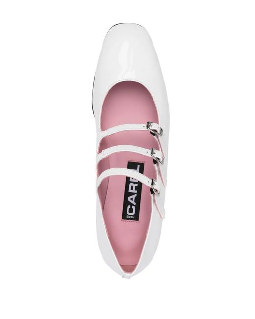 CAREL PARIS White Ariana 35Mm Buckled Leather Pumps