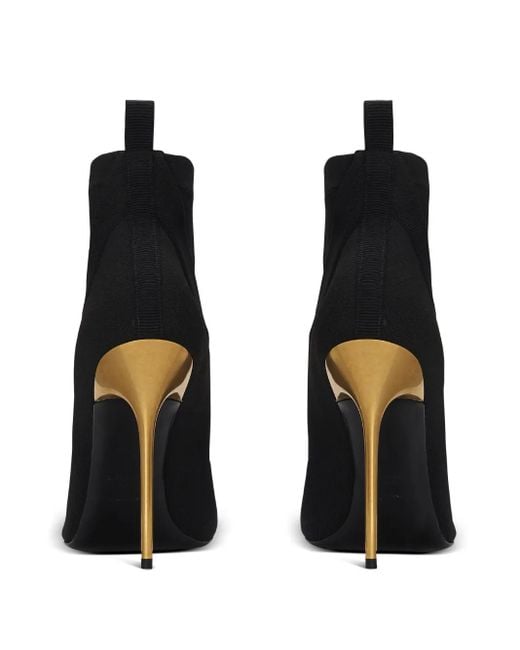 Balmain Black Stiefel Mit Logo-Detail