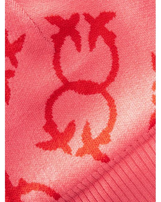 Pinko Pink Logo-Jacquard Beanie Hat