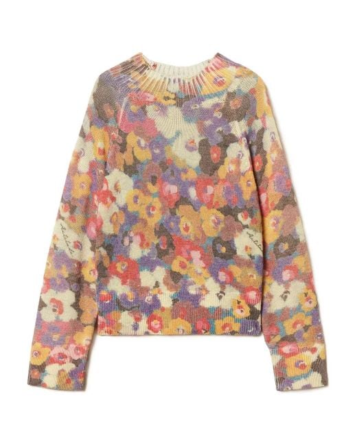 Twinset フローラル モックネックセーター White