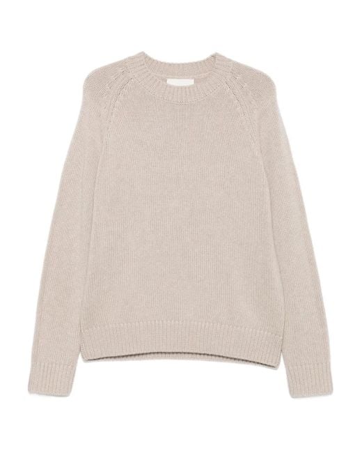 Lisa Yang Natural Raglan-Sleeve Cashmere Sweater