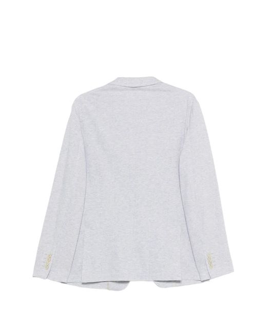 Eleventy White Buttoned Pinstripe Blazer for men