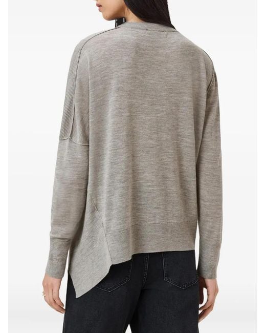 AllSaints Gray Isla Crew-Neck Sweater