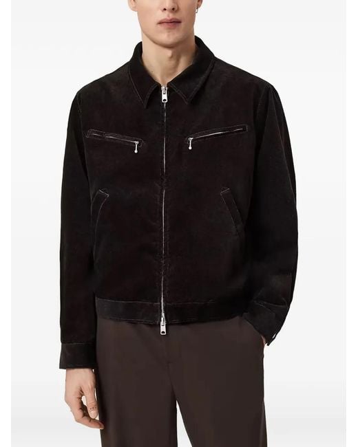 AllSaints Black Korey Zip-Up Jacket for men