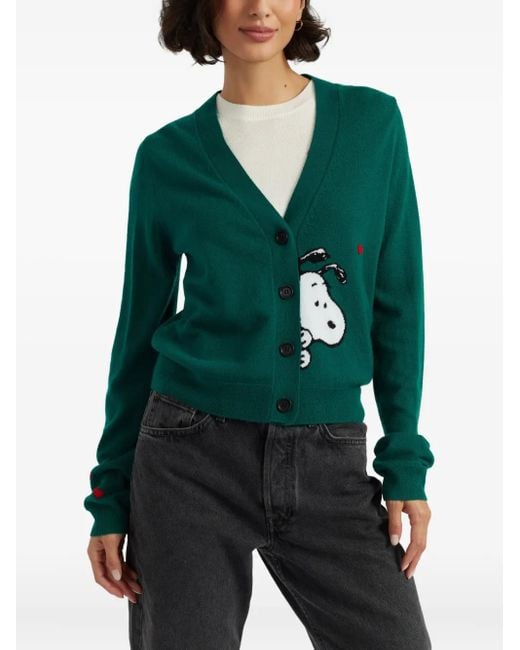 Chinti & Parker X Peanuts Vest Met Snoopy-Patroon in het Green