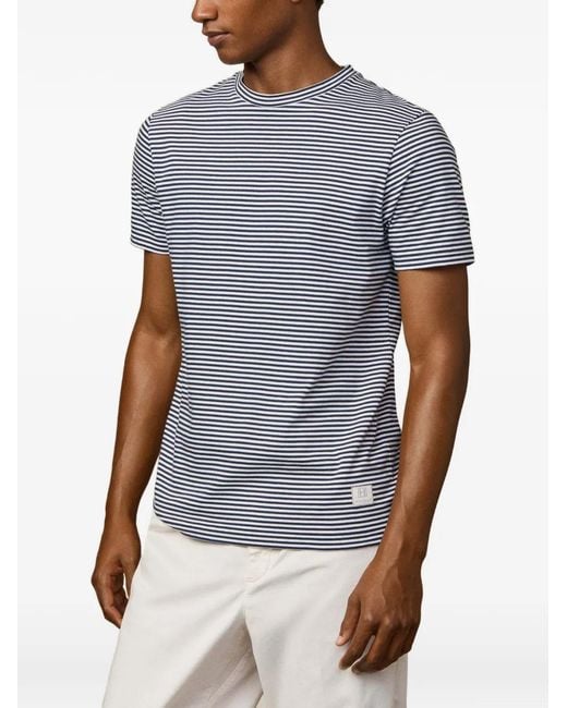 Hackett Gray Stripe-Pattern T-Shirt for men