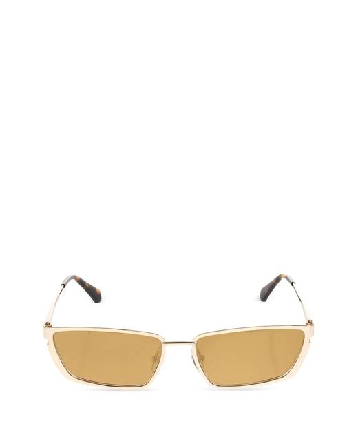 Off-White c/o Virgil Abloh Natural Logo-Plaque Rectangle-Frame Sunglasses
