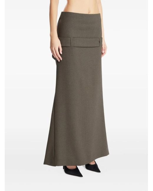 Jean Paul Gaultier Green Pocket-Detail Long Skirt