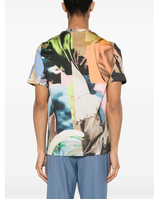 Paul Smith Brown Graphic-print Cotton T-shirt for men