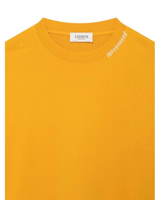 Laneus Yellow Crew-Neck Sweatshirt for men