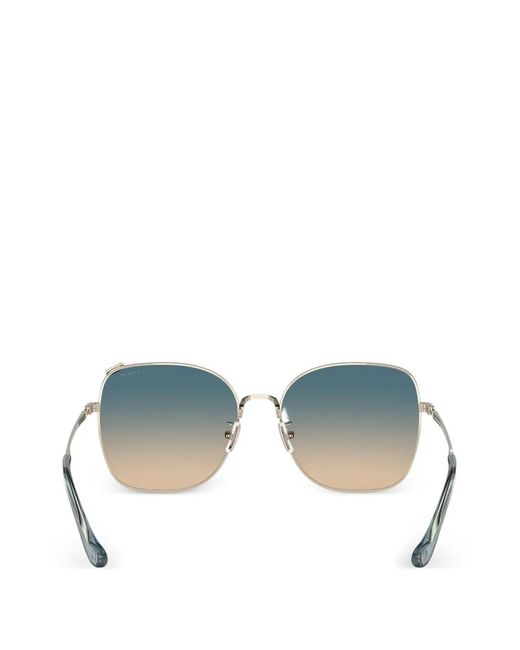 COACH Blue Square-Frame Gradient Sunglasses