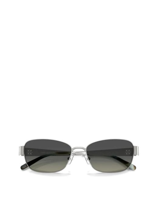 Tory Burch Gray Rectangle-Frame Sunglasses