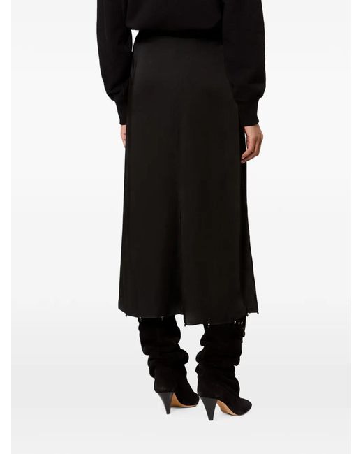 Isabel Marant Black Vanille Draped Midi Skirt