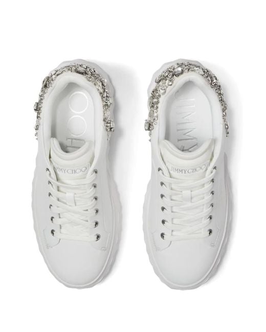 Zapatillas Diamond Maxi con detalles de cristal Jimmy Choo de color White