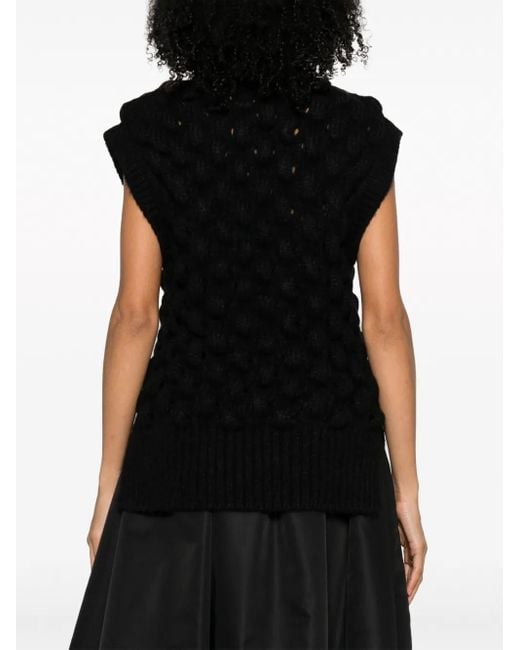 Simone Rocha Black Sleeveless Turtleneck Jumper