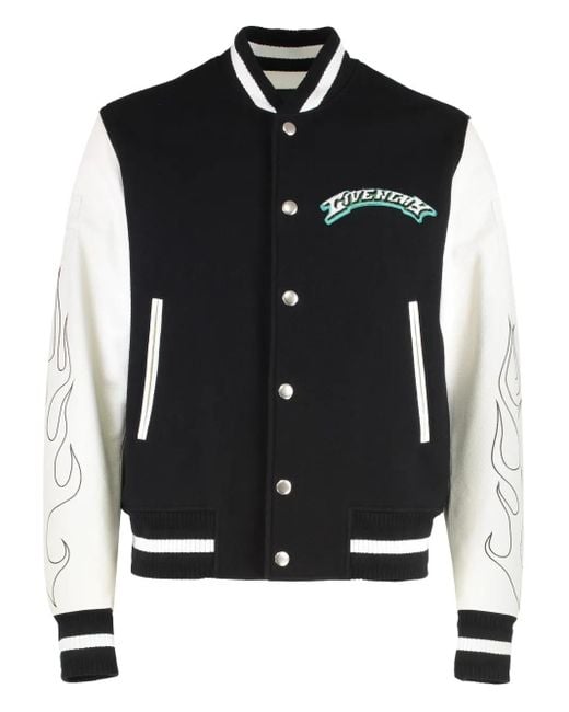 Givenchy Black Wool And Leather Bomber Jacket for men