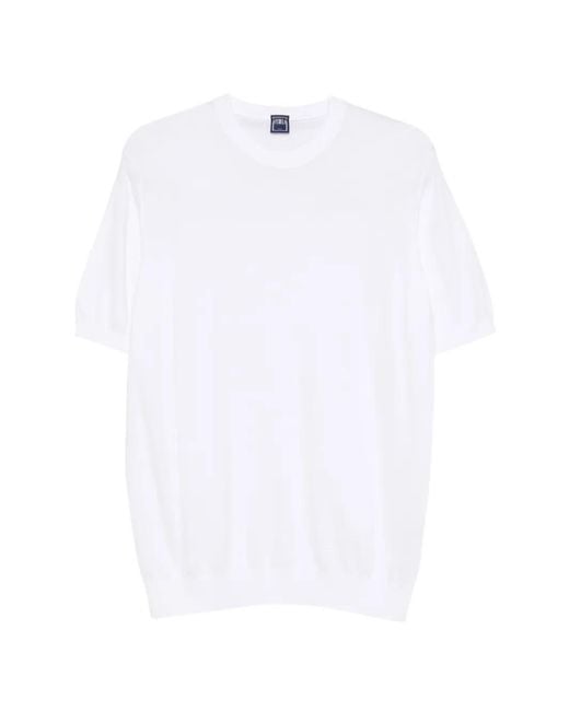 Fedeli White Short-Sleeve T-Shirt for men