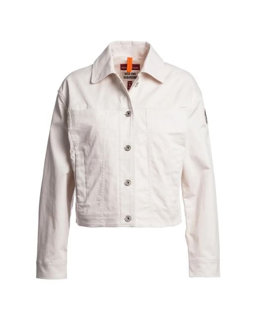 Parajumpers White Buttoned Jacket