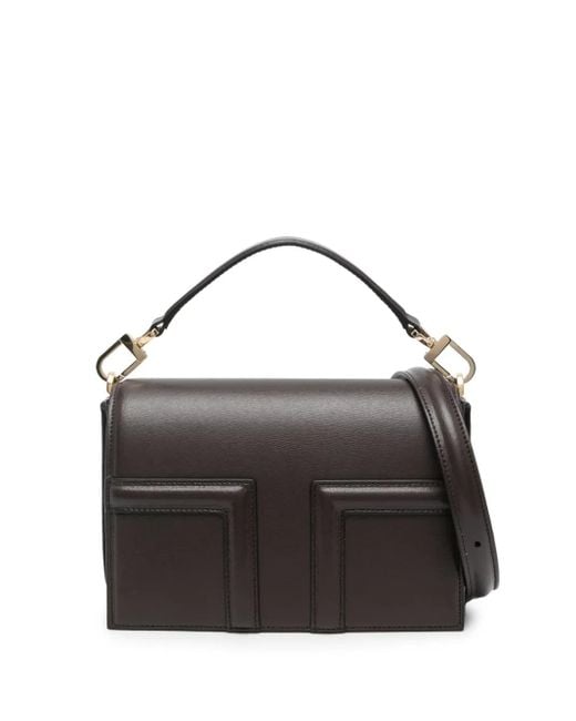 Totême Black Mini T-Flap Tote Bag